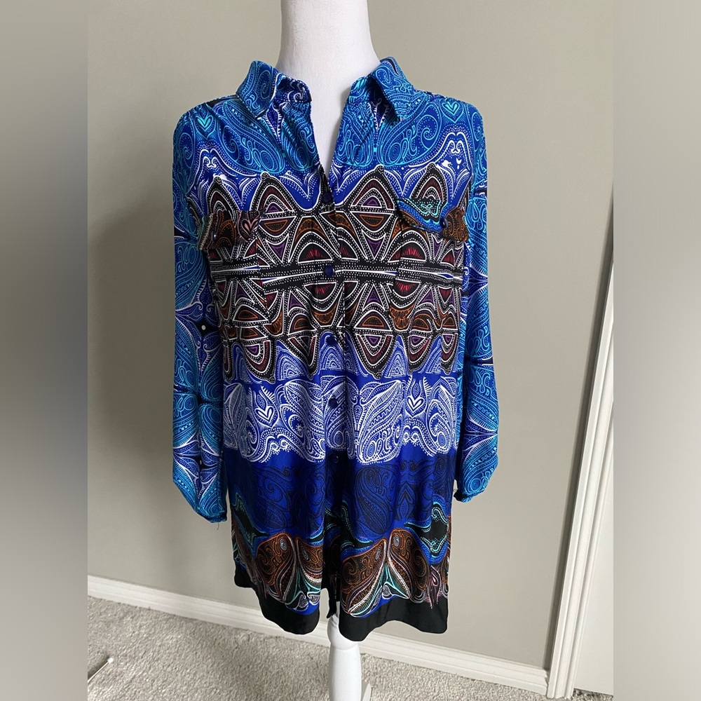 Notations Women’s Pattern 3/4 Length Sleeve Top